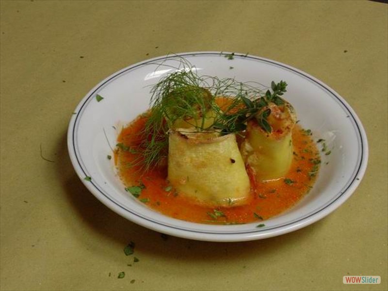 Medaglioni Primavera con Zuppa di Crostacei